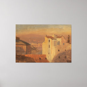Toile Frederic Edwin Church - Toits, Rome, Italie