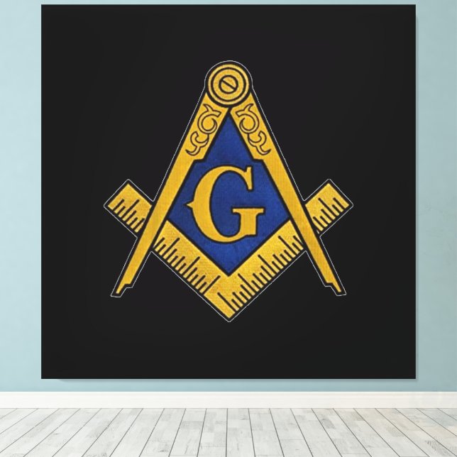 Toile Freemasons maçonniques Carré et boussole (Insitu (Plancher de Bois))