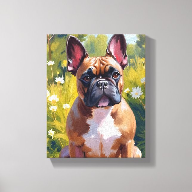 Toile French Bulldog Pet Peinture Chien Art (Recto)