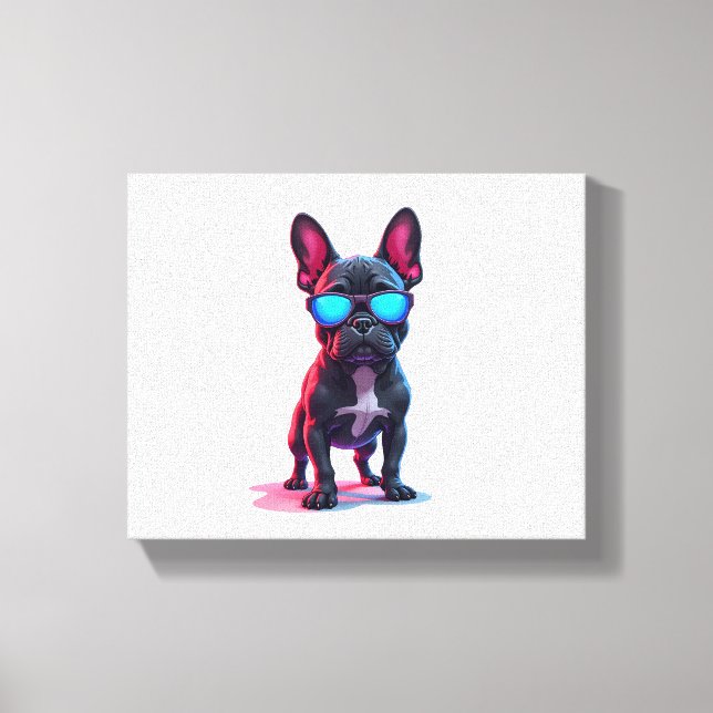 Toile French Bulldog SciFi avec lunettes de soleil Cool (Recto)