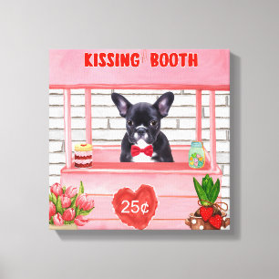 Toile French Bulldog Valentine's Day Kissing Booth