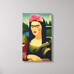 Toile Frida Kahlo et Mona Lisa