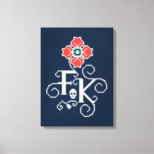Toile Frida Kahlo   Hommage Floral