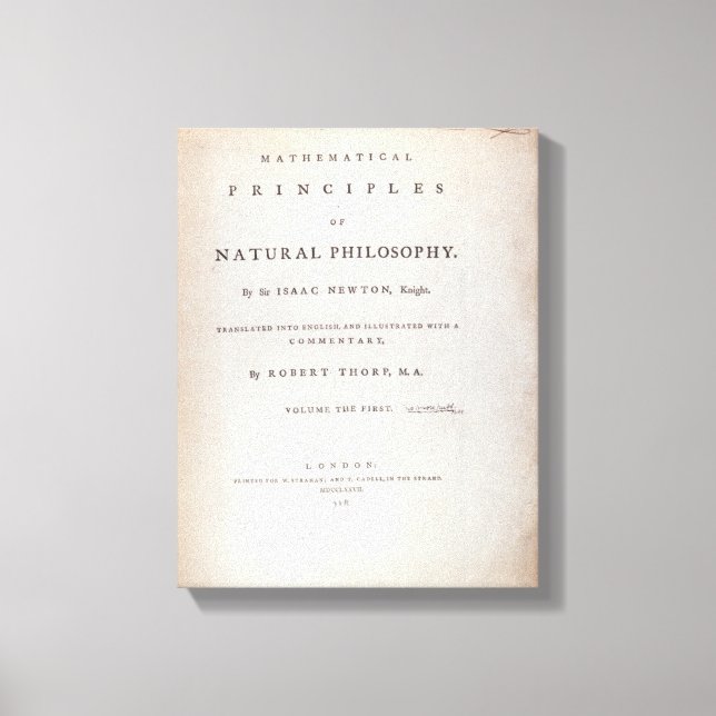 Toile Frontispiece au volume I (Recto)