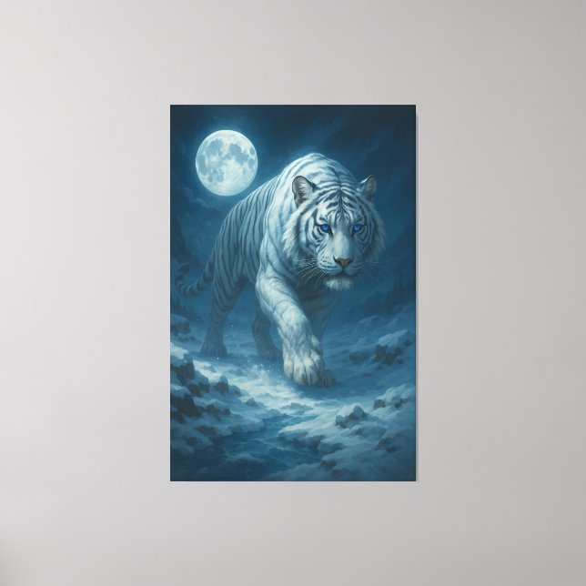 Toile Frost King White Tiger – Majestic Icy Guardian Wal (Recto)