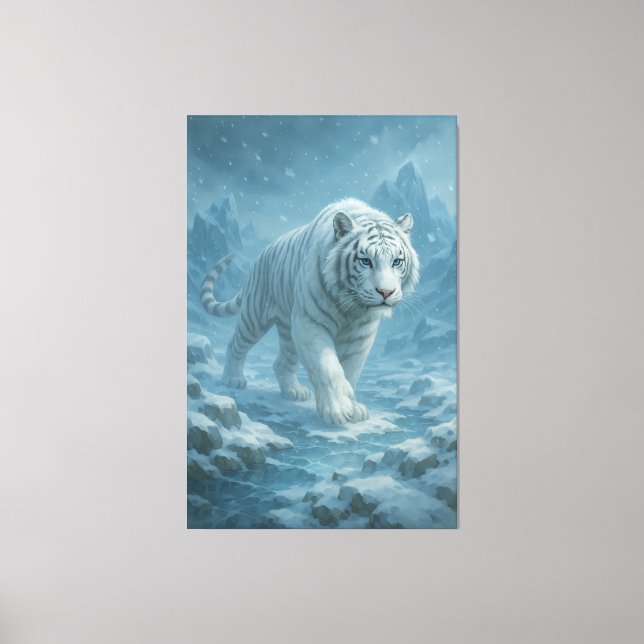 Toile Frost King White Tiger – Majestic Icy Guardian Wal (Recto)