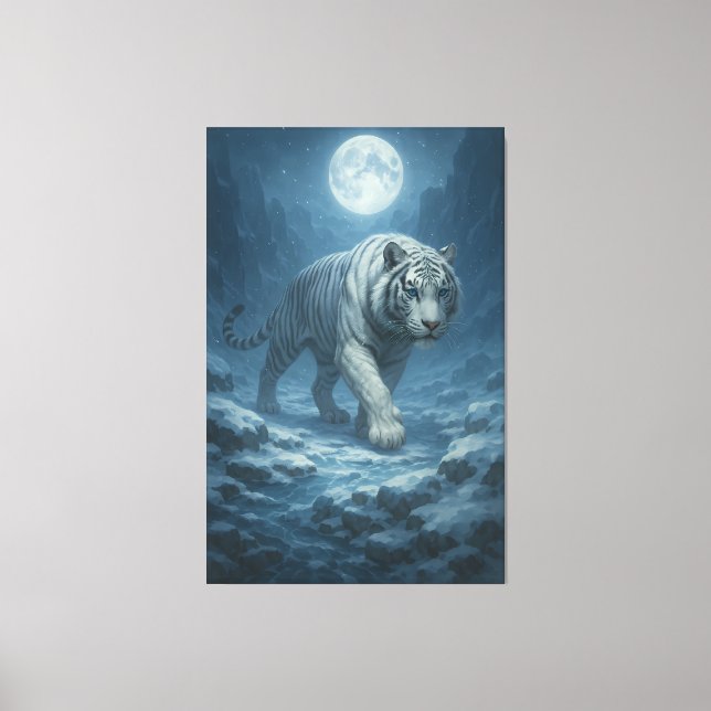 Toile Frost King White Tiger – Majestic Icy Guardian Wal (Recto)