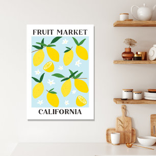 Toile Fruit Market California Yellow Lemon Food