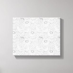 Toile Fruits tropicaux sans couture motif noir et blanc