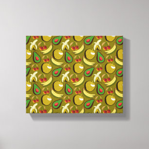 Toile Fruits tropicaux sans soudure motif jaune