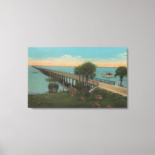 Toile Ft. Myers, Floride - Vue du pont du sentier Tamiam