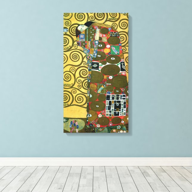 Toile Fulfillment aka The Embrace par Gustav Klimt (Insitu (Plancher de Bois))