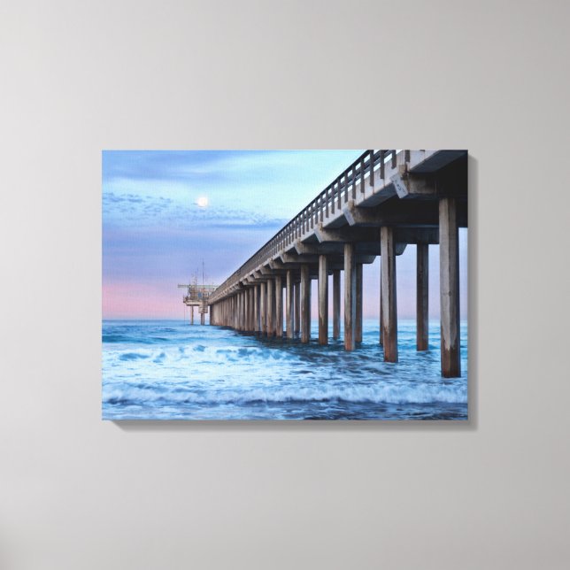 Toile Full moon over pier, Californie (Recto)