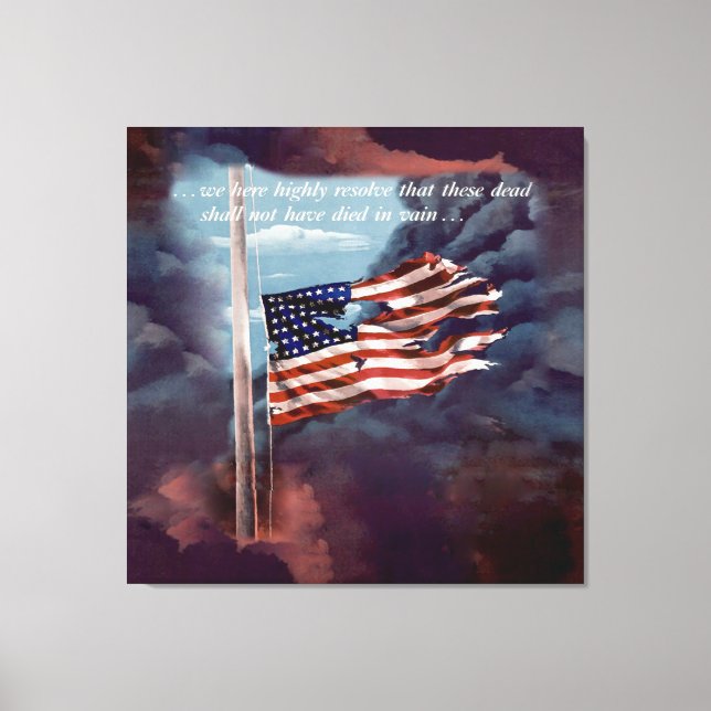 Toile Fumée tombée mais pas oubliée et drapeau déchiré (Recto)