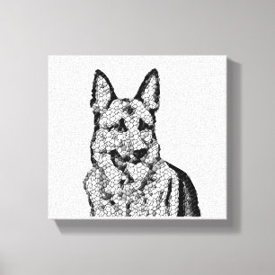 Toile Fun B&W Mosaic Allemand Berger Enveloppé Canvas