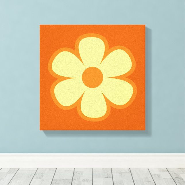 Toile Fun Funky 60s 70s Retro Flower (Insitu (Plancher de Bois))