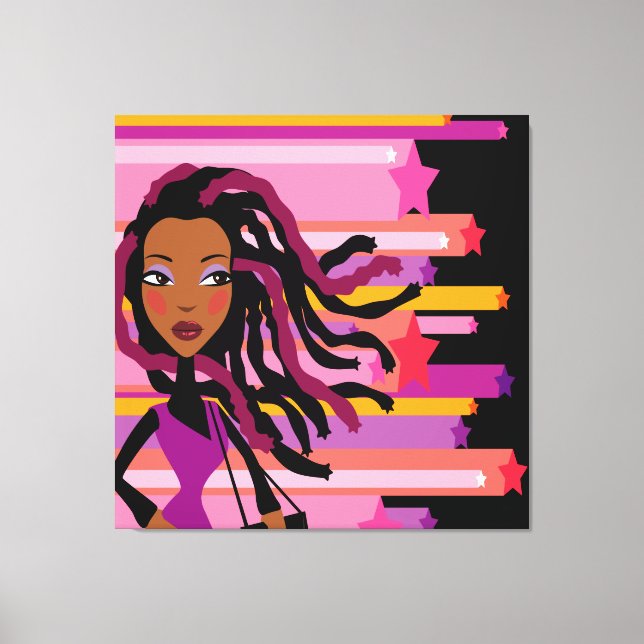 Toile Fun Rasta Girl Wrapped Canvas (Recto)
