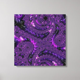 Toile Funky Bold Boho Purple Digital Abstrait Fractal