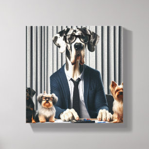 Toile Funny Great Dane Mantle de travail comptable