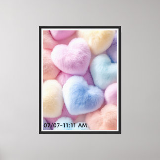 Toile Furry Hearts Wall Art - 11:11 AM & 07/07 Lucky Dat