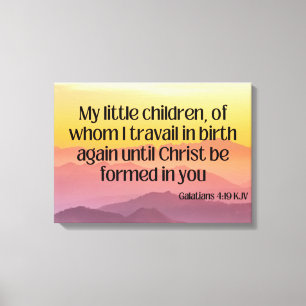 Toile Galates 4:19 Bible Verse KJV Pic Wall Art