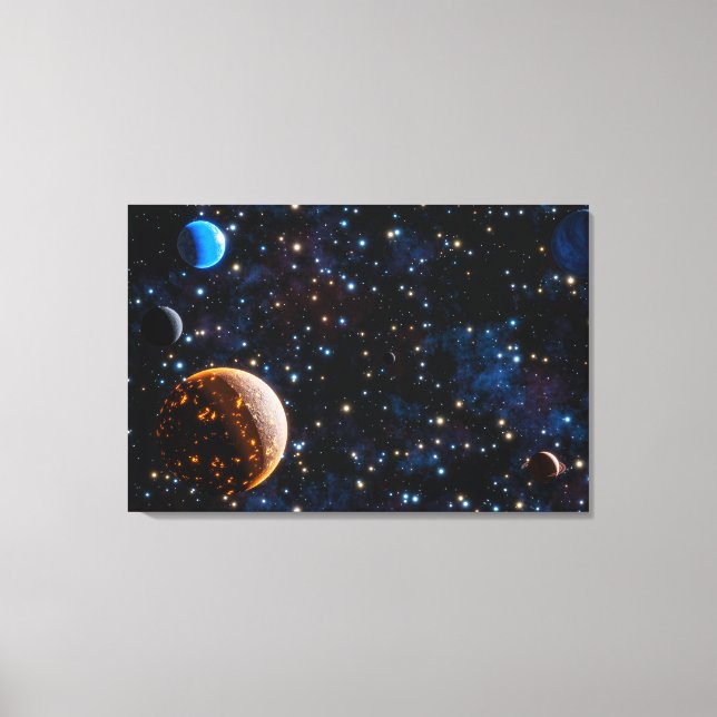 Toile Galaxie avec étoiles et planètes (Recto)