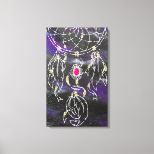 Toile Galaxie des Rêveurs et des plumes