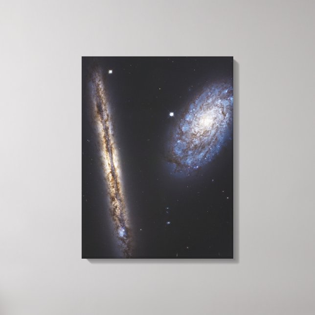Toile Galaxie Edge-On Ngc 4302 & Galaxie Tilted Ngc 4298 (Recto)