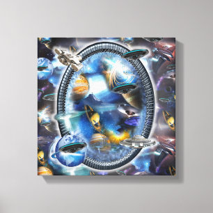 Toile Galaxy Visiteurs dans l'espace