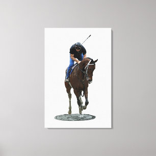 Toile Galoping Thoroughbred Horse Stretch Canvas Imprime
