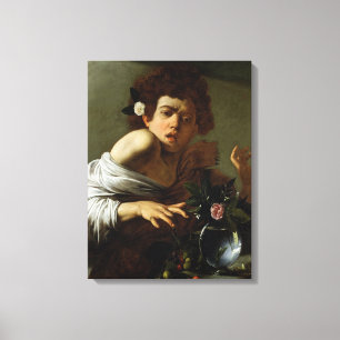 Toile Garçon Bitten par a Lizard, c.1595-1600 (huile sur