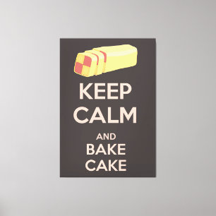 Toile Garde Calme et Fais un Gâteau Affiche Vintage
