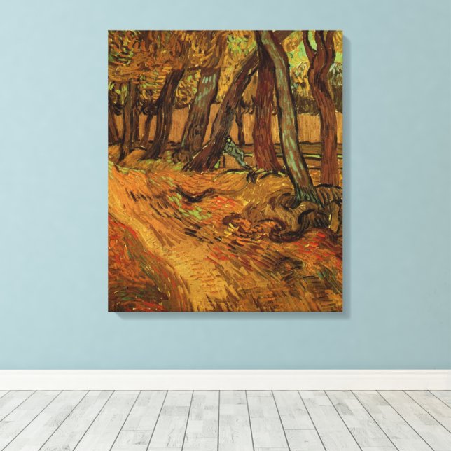 Toile Garden St Paul Hospital Figure de Vincent van Gogh (Insitu (Plancher de Bois))