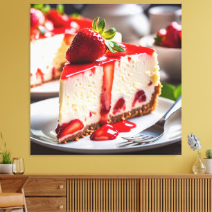 Toile Gâteau au fromage à la fraise