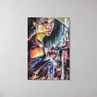 Toile Geisha Tokyo City Night Canvas Art