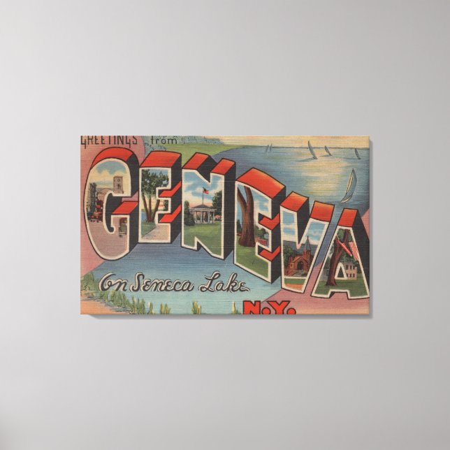 Toile Genève, New York - Scènes de grandes lettres (Recto)