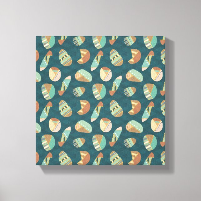 Toile Geo Step extérieur | Motif bleu (Recto)