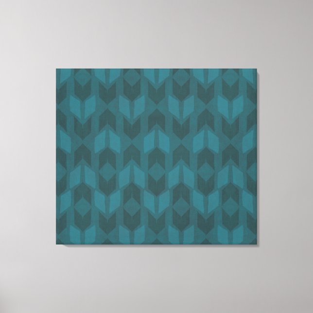 Toile Geo Step extérieur | Motif Turquoise foncé (Recto)