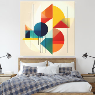 Toile Geometric Abstract Art in Bauhaus Style
