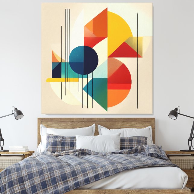 Toile Geometric Abstract Art in Bauhaus Style (Insitu(Chambre))