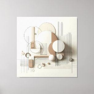 Toile Géométrie 3D neutre stratifiée