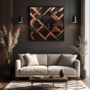 Toile Géométrie ambre nocturne