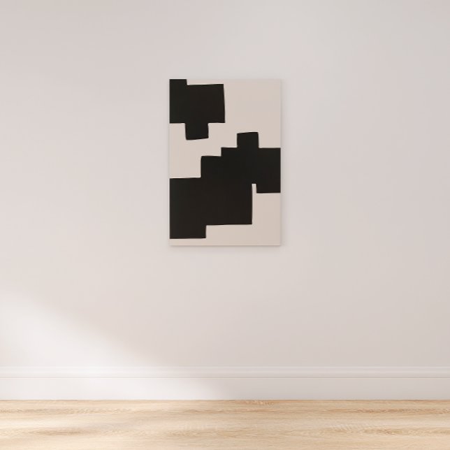 Toile géométrique noire et beige Abstraite (Créateur téléchargé)