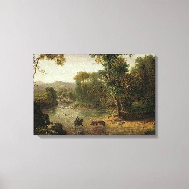 Toile George Inness - Traverser la Ford (Recto)