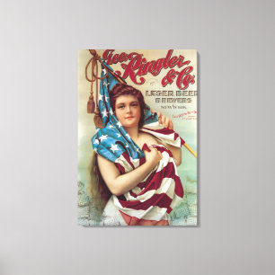 Toile George Ringler et affiche de bière de Cie.