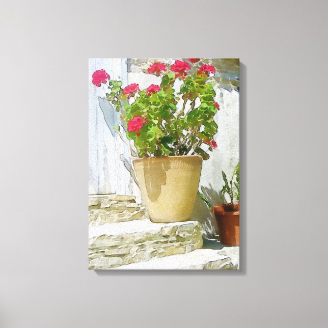 Toile Géranium de couleur rouge (Recto)