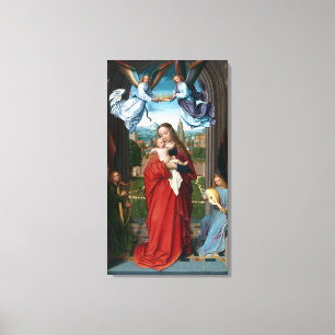 Toile Gerard David Virgin et enfant avec quatre anges