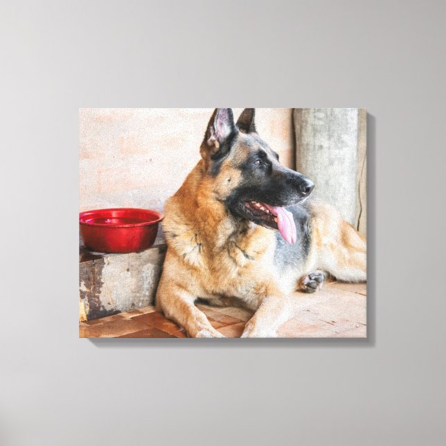 Toile German Shepherd Resting (Recto)