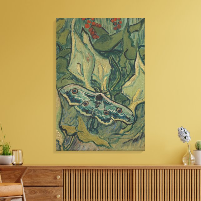 Toile Giant Peacock Moth (1889) par Vincent van Gogh (Insitu(Salon))