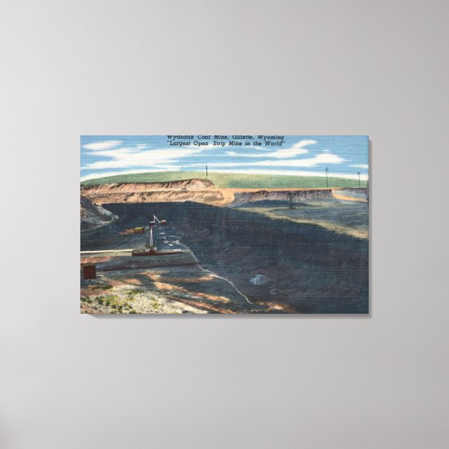 Toile Gillette, WY - Wydodak Vue de la mine de charbon (Recto)